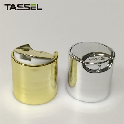 24/410 Shiny Silver UV Coated PP Disc Cap Plastic Bottle Cap for shampoo