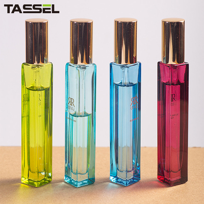 15ml Mini Perfume Empty Glass Spray Bottles Square With Crimp On Sprayer Aluminum Cap