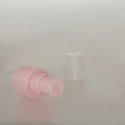 24mm Mist Spray Pump Cap 24410 Solid Pink Smooth Closure 0.12ml PP Dust