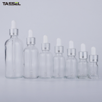 5ml 10ml Clear Essential Oil Glass Dropper Bottles 18/410 Aluminium Dropper