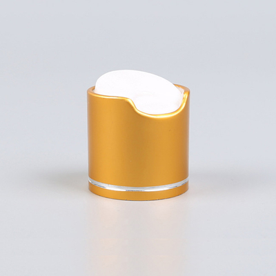 24/410 20mm Matte Gold Aluminum Bottle Caps With Silver Decoration Line
