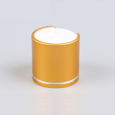 24/410 20mm Matte Gold Aluminum Bottle Caps With Silver Decoration Line