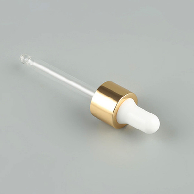 Small  Essential Oil Glass Dropper 18/410 Shiny Gold Aluminium Dropper