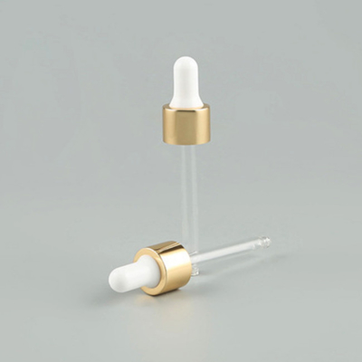 Small  Essential Oil Glass Dropper 18/410 Shiny Gold Aluminium Dropper