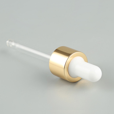 Small  Essential Oil Glass Dropper 18/410 Shiny Gold Aluminium Dropper