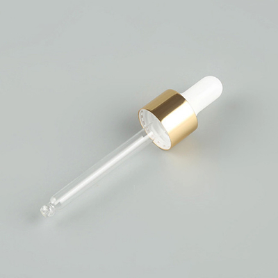 Small  Essential Oil Glass Dropper 18/410 Shiny Gold Aluminium Dropper