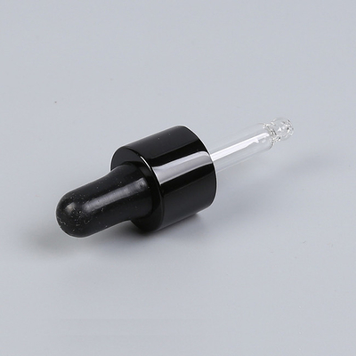 18/410 Shiny Black  Aluminium Essential Oil Dropper Cap Oil Pipette Dropper