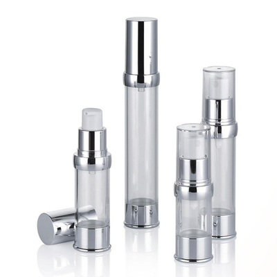 Cosmetic Airless Pump Bottle 10ml 15ml 20ml 30ml Round Shape With Cap