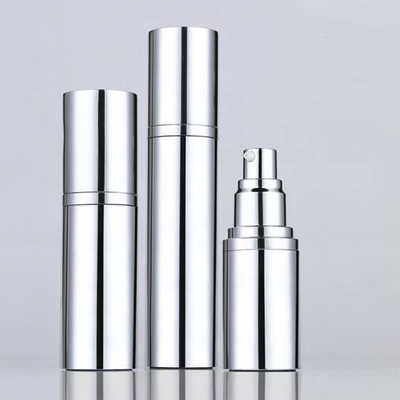 Skin Care Aluminium Silver Airless Pump Bottle Cosmetic Serum Bottles 15ml 30ml 50ml