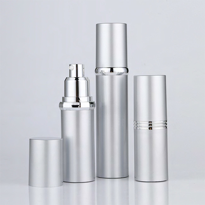 Foundation Airless Vacuum Pump Lotion Bottle Shiny Silver Cream Pump Matte Silver Cap