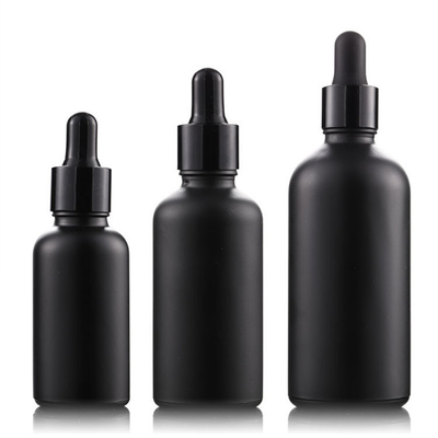 Empty Essential Oil Bottles Glass Dropper Bottle  Black Aluminium Dropper