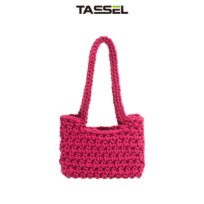 Designed Beauty Hand Knitted Bag Pink Shoulder Bag For Gift Package