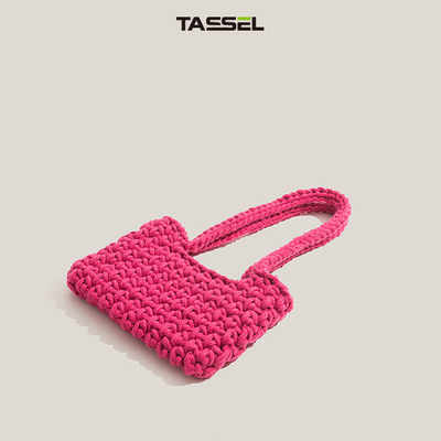 Designed Beauty Hand Knitted Bag Pink Shoulder Bag For Gift Package