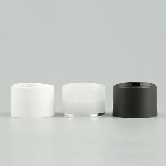 24MM 20MM Black Disc Top Cap 24/410 Double Wall Wide Frosted Cream Plastic Bottle Lids