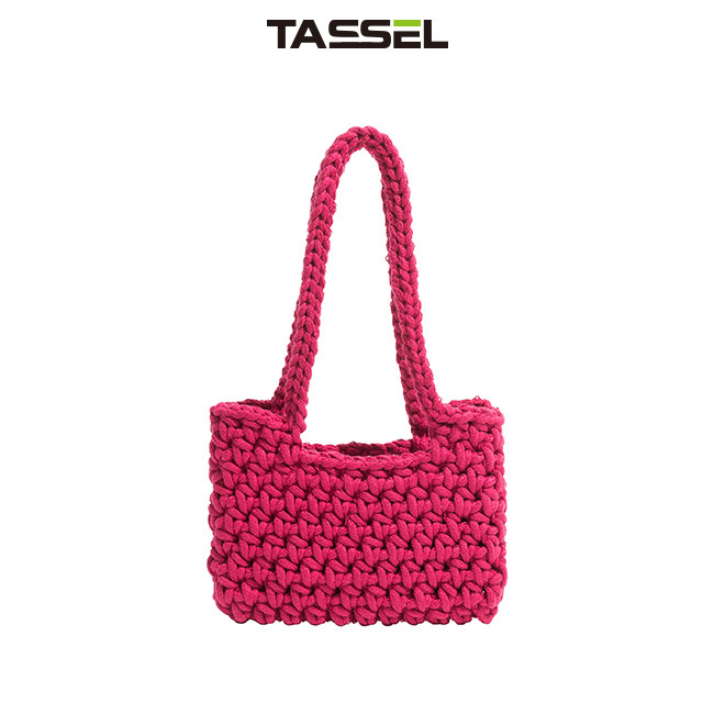 Designed Beauty Hand Knitted Bag Pink Shoulder Bag For Gift Package